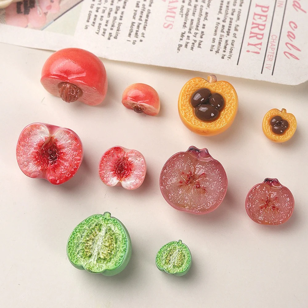 Resin Crafts Diy - 10 STKS Glanzende Half Peach Serie