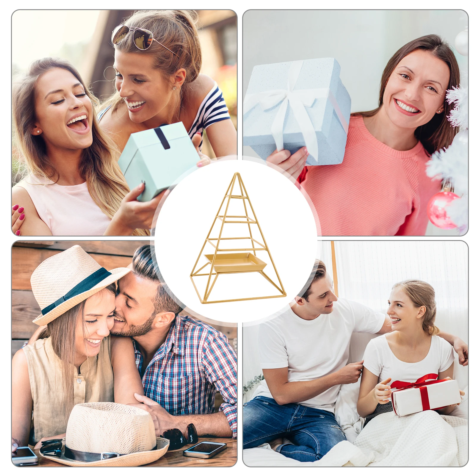 

1 шт. элегантная трехслойная подставка для ювелирных изделий, золотой железный держатель для сережек, кольцо на шею, украшение для волос, хранение