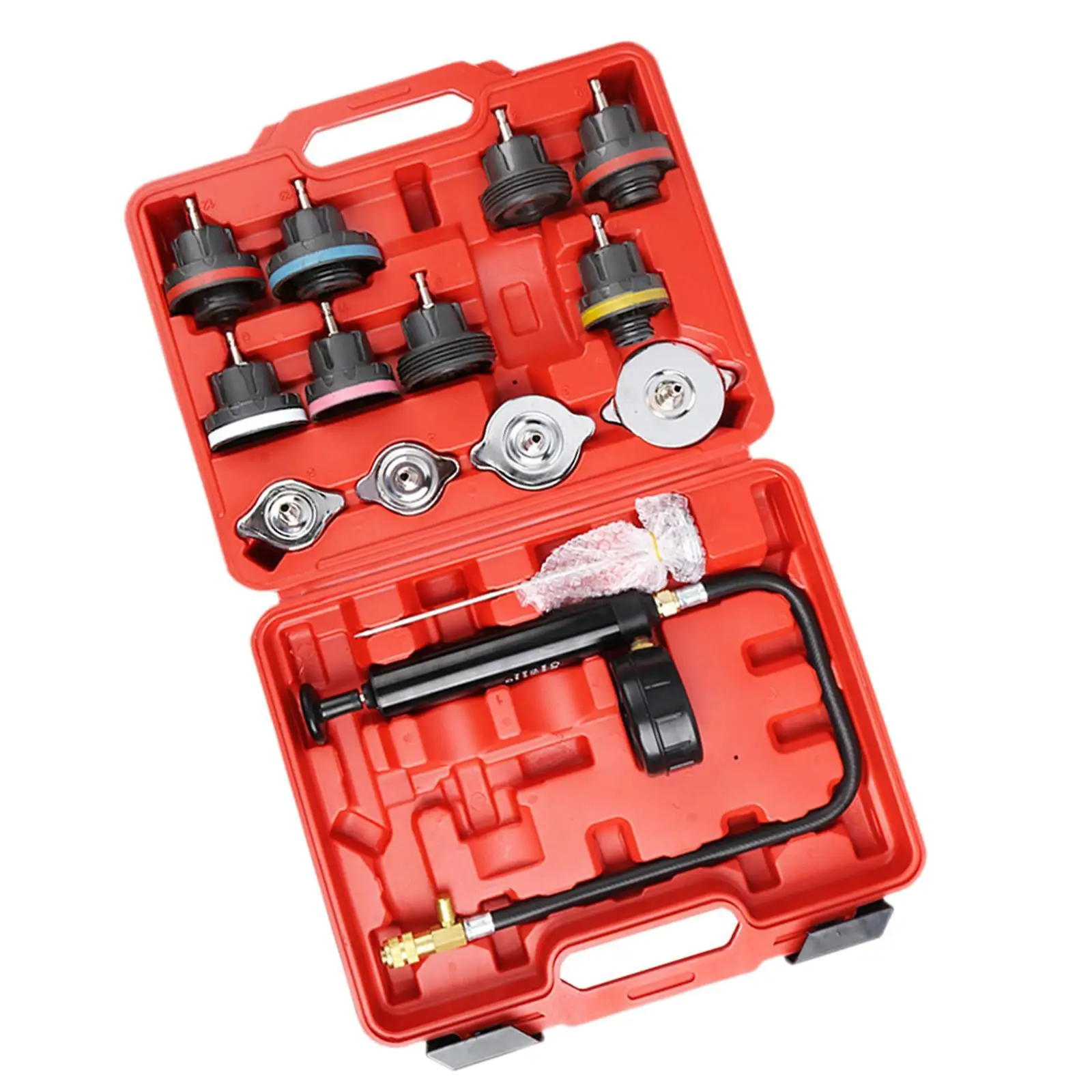Radiator Pressure Tester Set Vacuum Type Cooling System Tester with Testing Adapters Vacuum Refill Kit for Auto Workshop