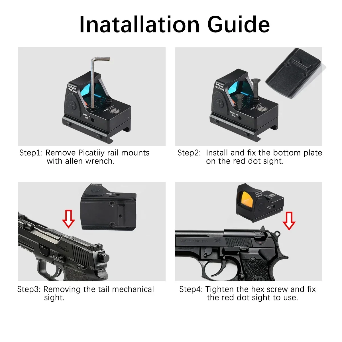 Tactical Mini Red Dot Optics Holographic Reflex Sight Hunting Rifle Scope Airsoft Accessoires Fit 20mm Rail Mount