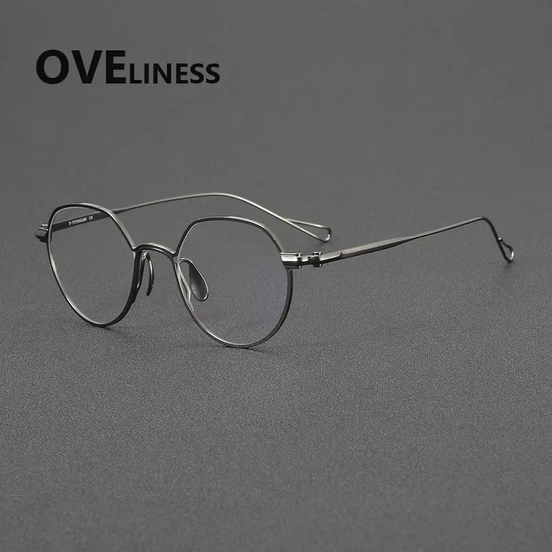 

Pure Titanium Glasses Frame Men Women Fashion Retro Round Eyeglasses frame Japanese High Quality Eyewear spectacles