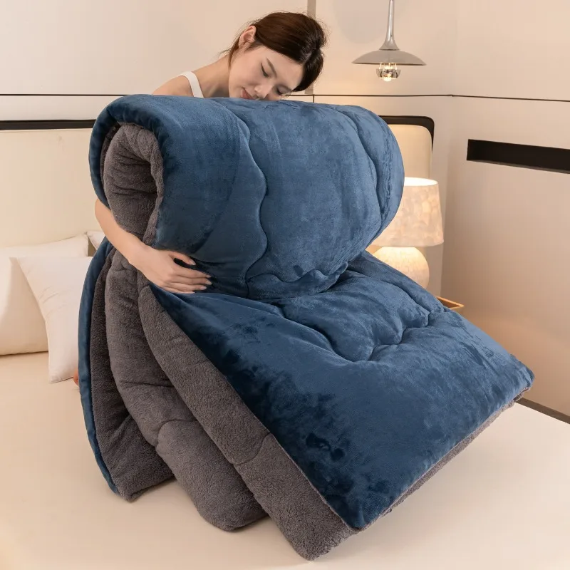 

2025 new warm lamb fleece quilt milk fleece winter thickened quilt dormitory winter warm quilt