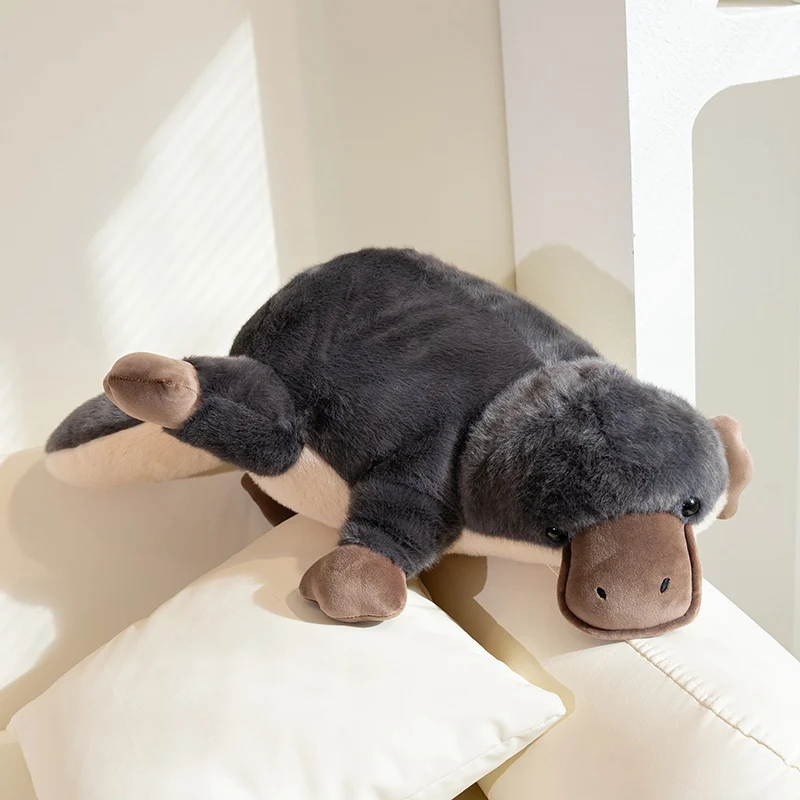 Simulation High Quality Platypus Plush Doll Pillow Super Soft Grey Platypus Lying Duck Plush Toy Gift