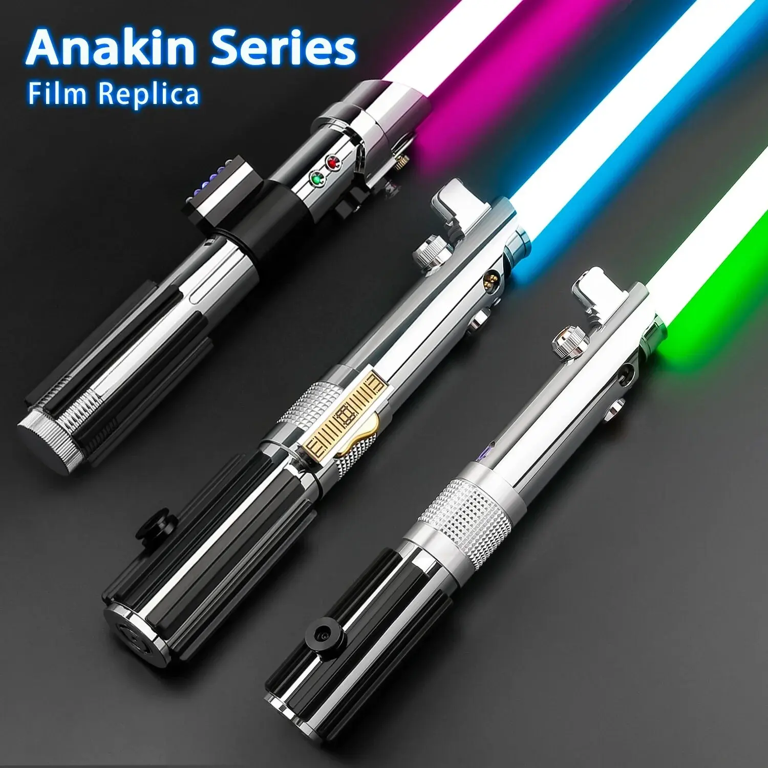 TXQSABER Hoge kwaliteit Anakin-serie Replica Lightsaber Metalen gevest Zwaar duelleren RGB Pixel Laserzwaard 27 sets Soundfonts Cosplay