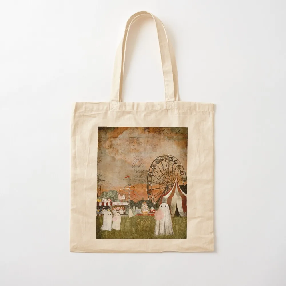 

Ghost Fairground Tote Bag Women's beach bags reusable grocery bags Canvas Tote Bag