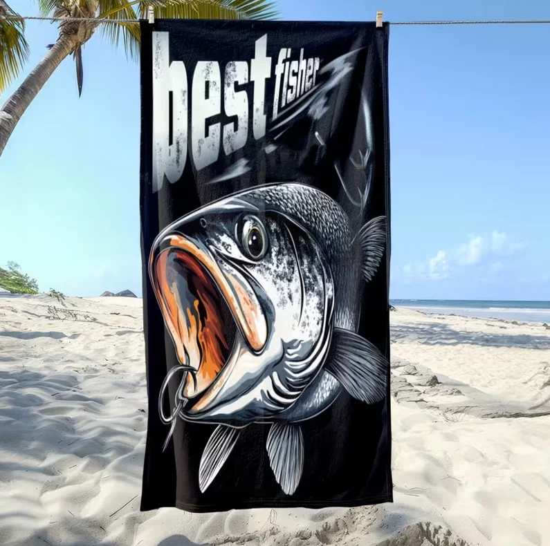 One Pack Superfine Fiber Sardine Can Pattern Beach Towel Fast Drying Powerful Suitable for Beach and Swimming Pool Beach Towel