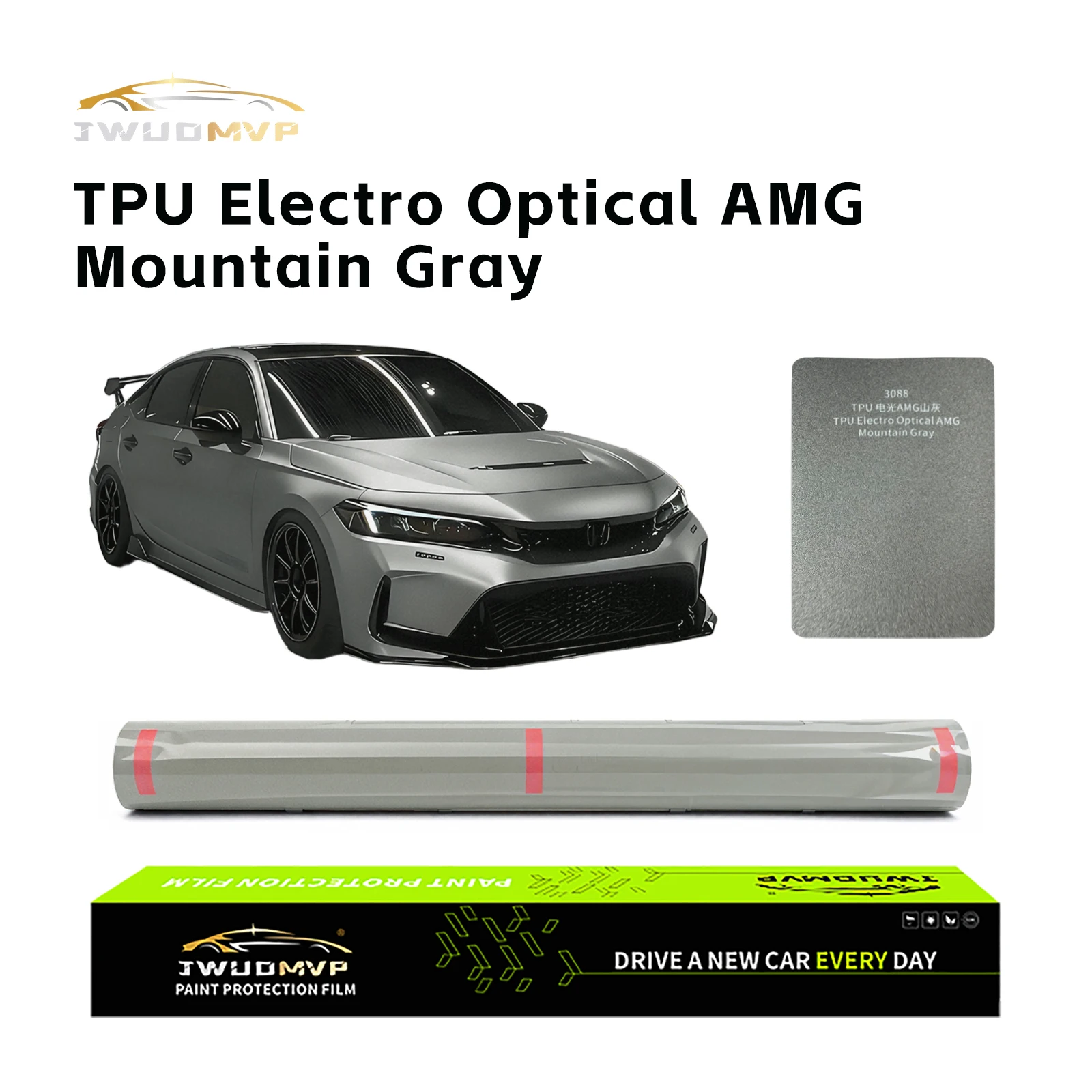 

JWUDMVP High-quality 1.52*15m TPU PPF AMG Mountain Ash Car Color-changing Film Self-healing Scratch-resistant Color-changing