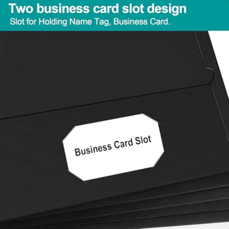 Two Pocket Folders 100 Pack 2 Pocket Folders Fit Letter Size Paper Black Paper File Folders with Pockets for School Office Home