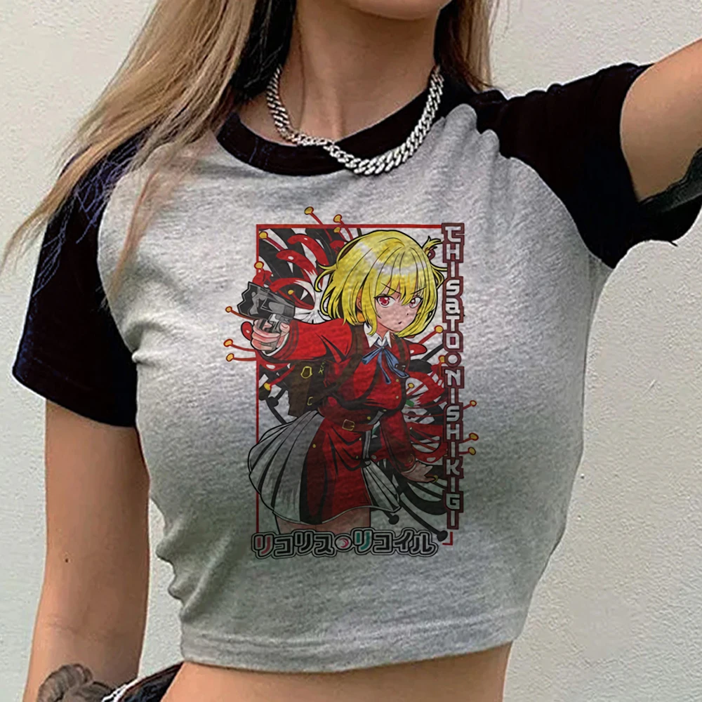 Lycoris Recoil cropped top shoujo japan harajuku grunge baddie cute shirt kawaii harajuku japanese streetwear meme