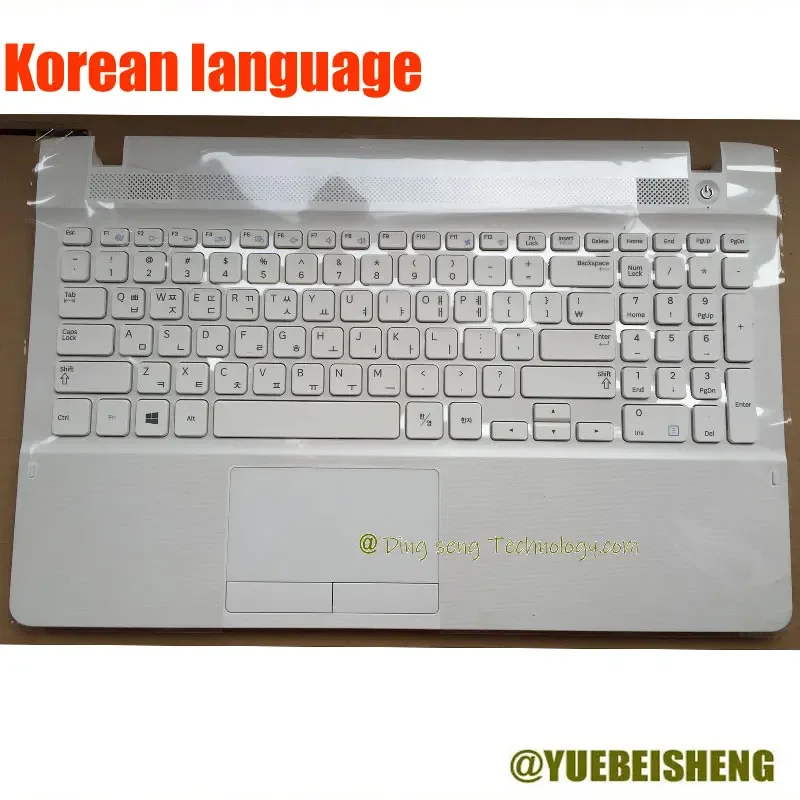 YUEBEISEHNG      New/Org for Samsung NP270E5J 270E5G 270E5U 270E5R 270E5K palmrest Korean keyboard upper cover Touchpad,White