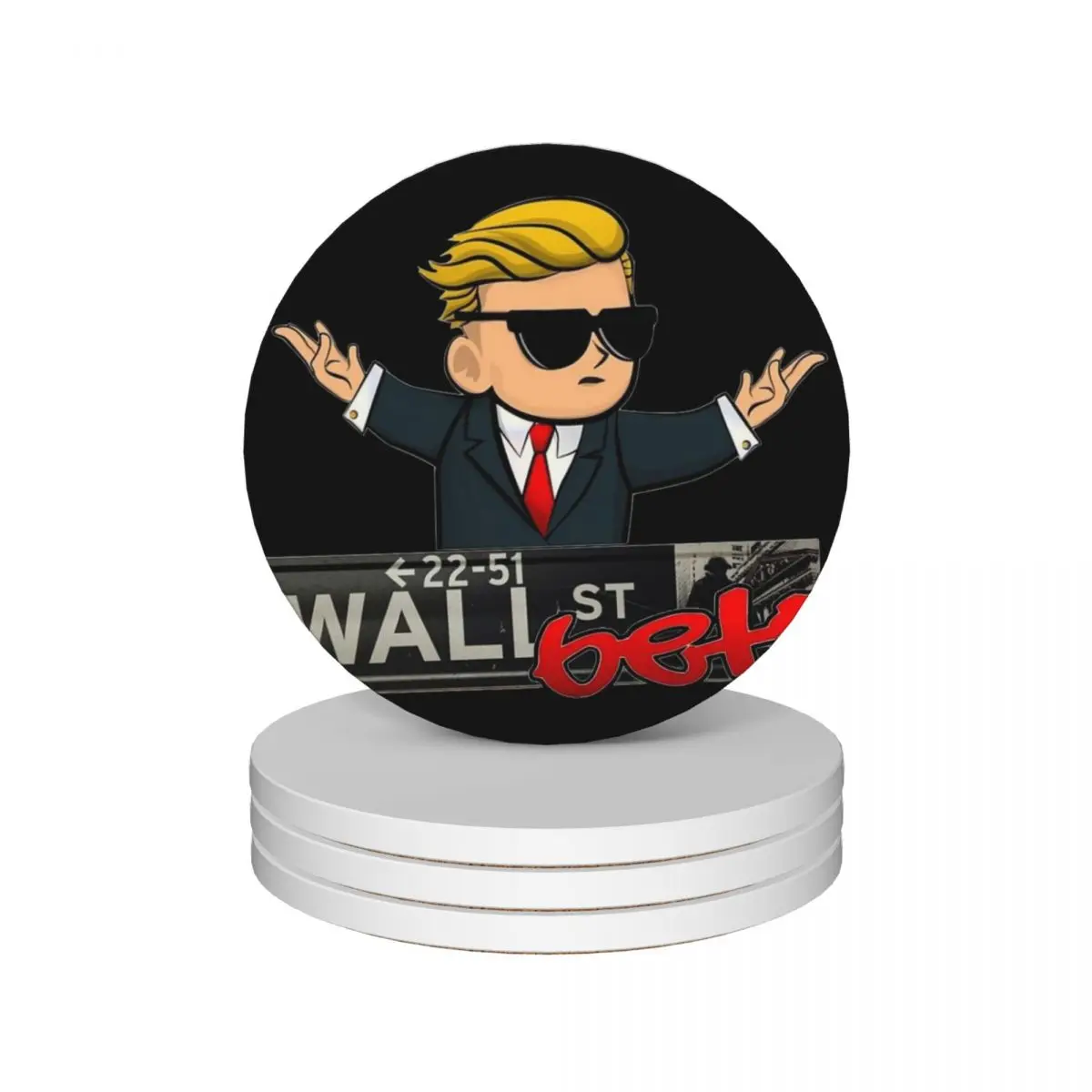 

wallstreetbets wsb reddit Ceramic Coasters (Set of 4) for ceramics tea cup holders Coasters