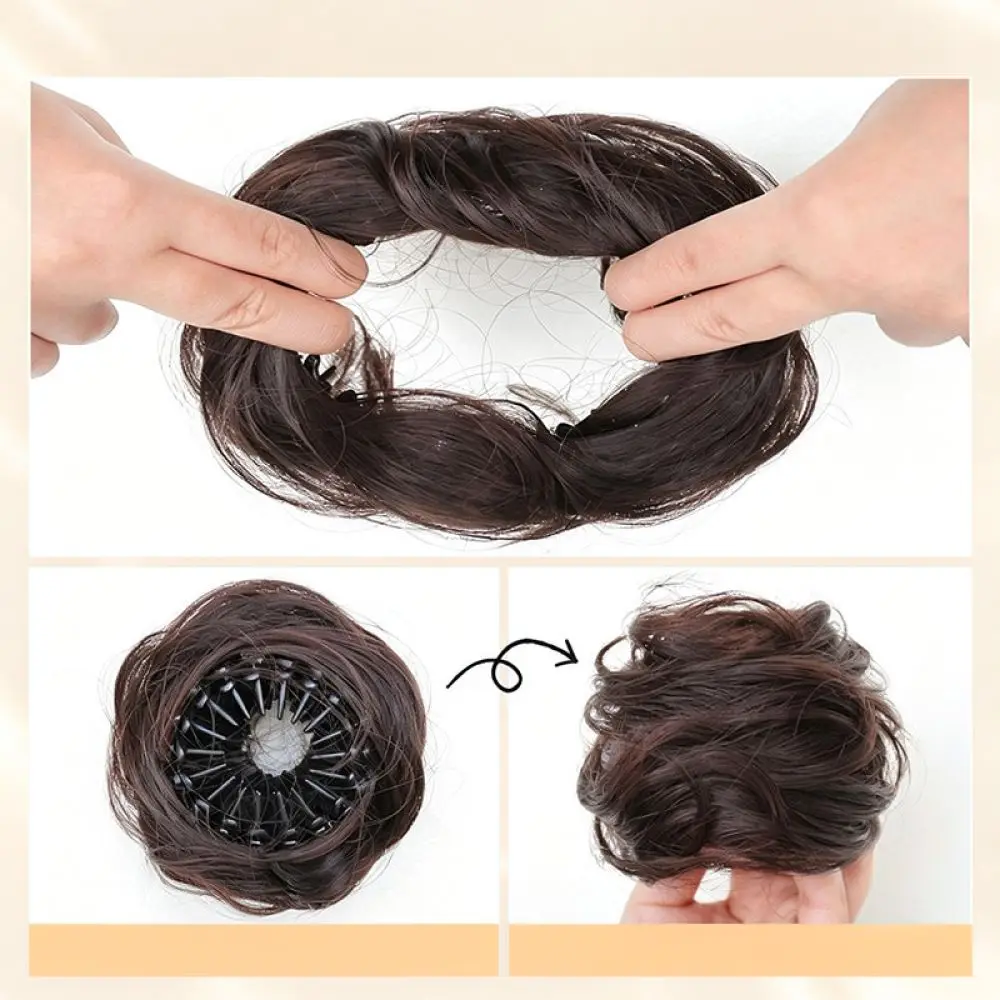 Birds Nest Expansion Clip Synthetic Messy Bun Hairpiece Natural Looking Updo Hairstyle Accessory Portable Styling Tool For Girl