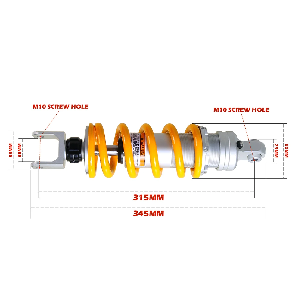 Motorcycle Rear Shock Absorber Springs 345MM for CB400X CB400F CB400R 2016-2025 CB500X CB500F CBR500R 2019-2025 750 Lb.