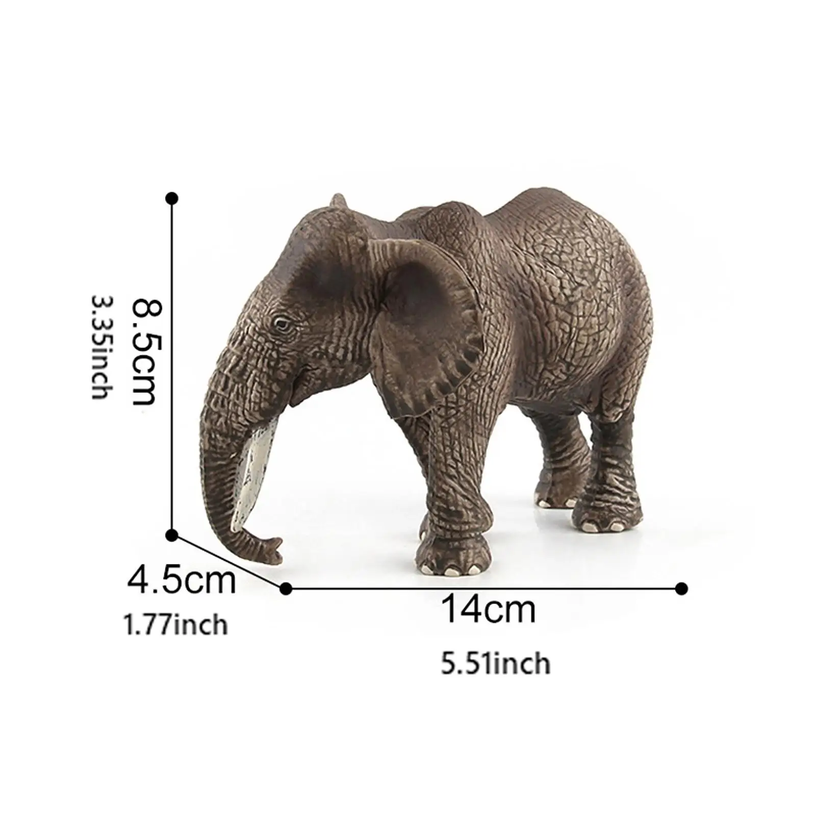 3x Olifant Beeldjes Model Handwerk Pop Desktop Ornamenten Ambachten Collectie Miniatuur Dierenspeelgoed voor Jongens Meisjes Peuters