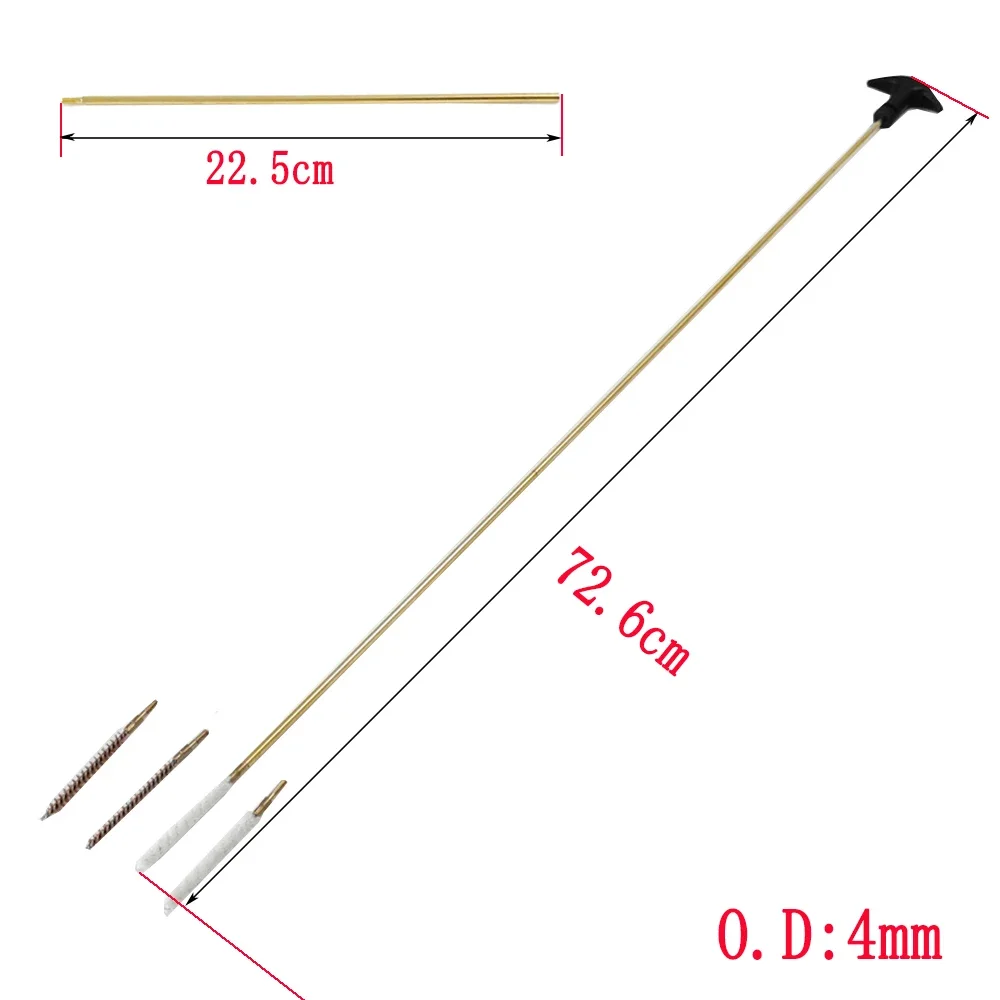 Tactical Barrel Cleaning Kit Tube Cleaner Cotton Brass Bursh 3 Extension Rod Tool Set for Hunting Airsoft 4.5/5.5mm .177 .22 view 2