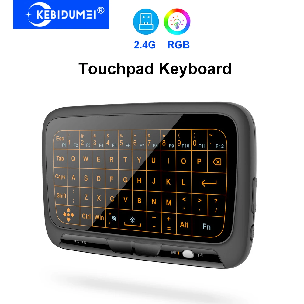 

2.4G Wireless Keyboard with Touchpad Full Touch Screen Mini Keyboard Air Mouse Backlit Rechargeable Keyboard for Laptop Smart TV