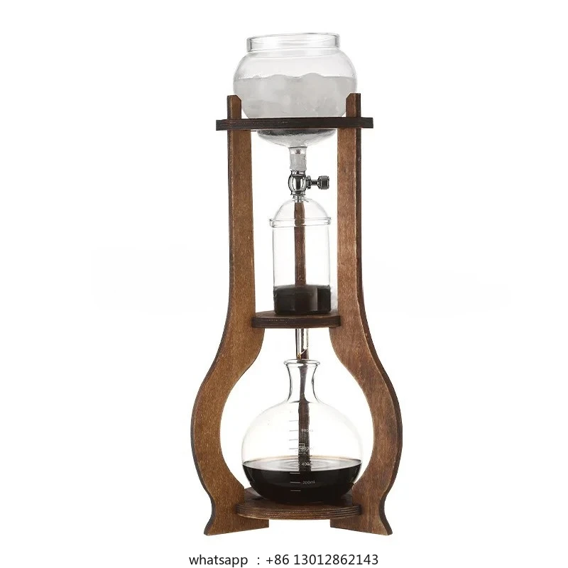 

Iced Drip Coffee Maker & Cold Brew Kit – Wooden Pour Over Coffee Set, Drip - Style Iced Coffee Brewing Pot
