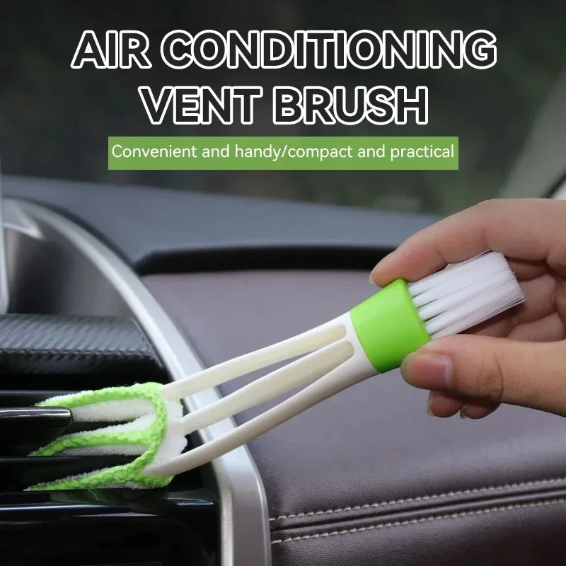 Portable Double Ended Car Air Conditioner Vent Slit Cleaner Brush Instrumentation Dusting Blinds Keyboard Cleaning Brush