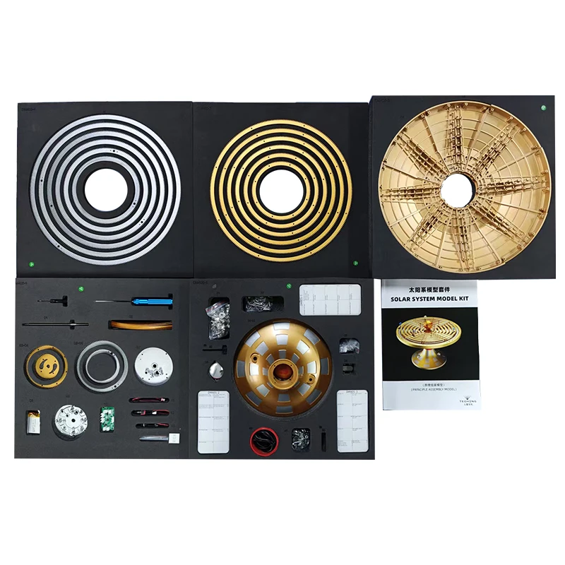 

TECHING Solar System Metal Kit DIY Electric Model Classic Replica DM405 600+ Parts Gears Battery Charging Cable Manual Gift