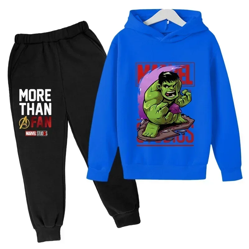 Marvel Spiderman Children Boys Hooded  The Avengers Autumn Sweatshirts Clothes For Kids Pullovers Tops Teen Boys Hoodie Set