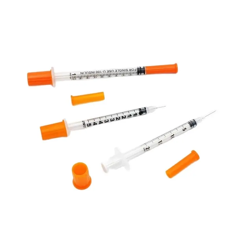 50pcs/lot 1ml 0.5ml 29G Disposable Plastic Veterinary Syringe With Needles pet Animal dog cat syringe