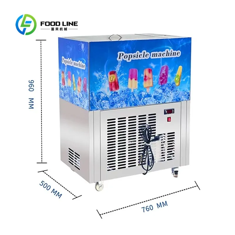 Customized Commercial 2 Molds Automatic Stainless Steel Ice Lolly Maker High Productivity for Dessert and Catering Shops