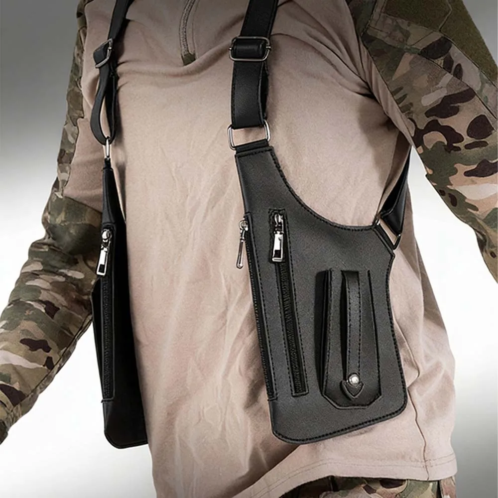 

Tactical Double Shoulder Armpit Bag Anti-Theft Hidden Underarm Bag Adjustable Leather Strap Wallet Phone Pack for Outdoor Design