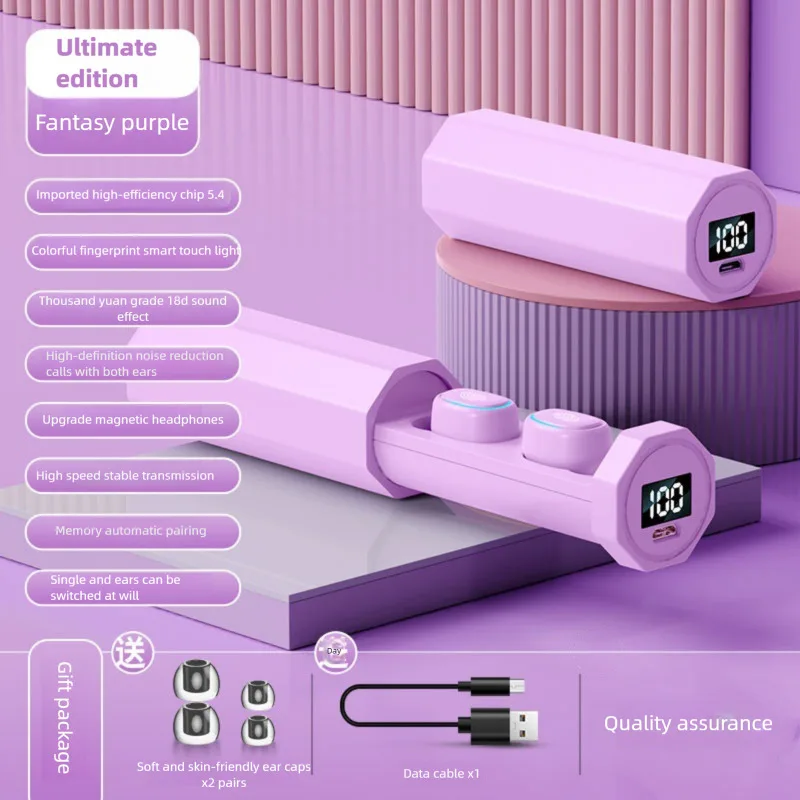 

New Creative Shape High Quality Wireless Bluetooth In-ear Earphones LED Digital Display Stereo Long Endurance For Smart Phone