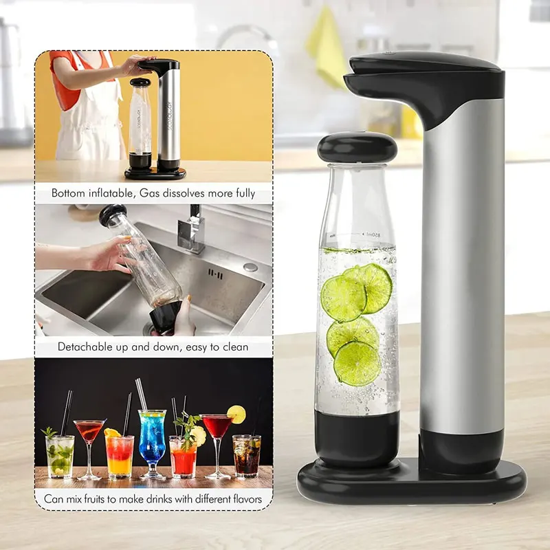 Soda Makers 1L Water Bubble Generator Cold Drink Cocktail DIY Soda Machine Portable Sodastream Machine