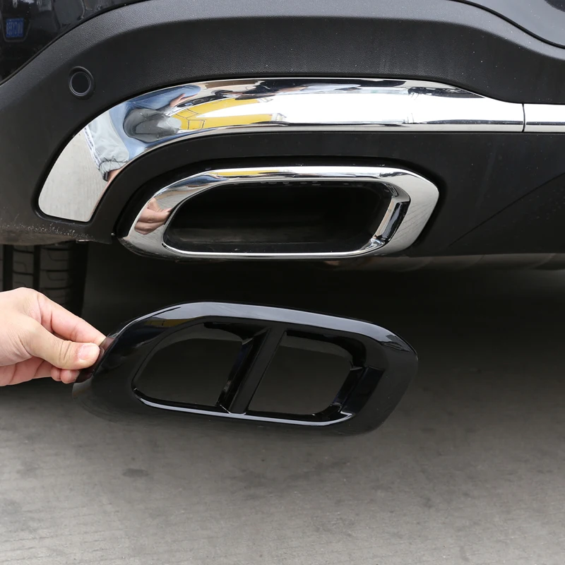 For 2020-2022 Mercedes-Benz GLC GLE GLS  four-out tail pipe decorative frame car exhaust hole decorative cover auto accessories