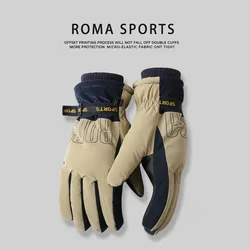 Guantes resistentes al frío para hombre, manoplas de invierno para ciclismo, anticongelantes y cálidas, de felpa y gruesas, para motocicleta eléctrica y esquí