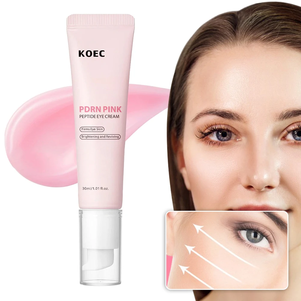 30g PDRN Pink Peptide Eye Cream For Dark Circles Puffiness Under Eye Cream Anti-Aging Wrinkle Reduction Cream For Women Girls