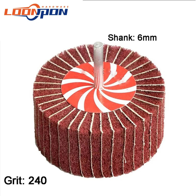 2/10/20Pcs Non-woven Interleaf Flap Brush Wheel 240Grit Diameter 20 25 30 40 50 60 70 80 100mm Abrasive Rotary Tool High Quality