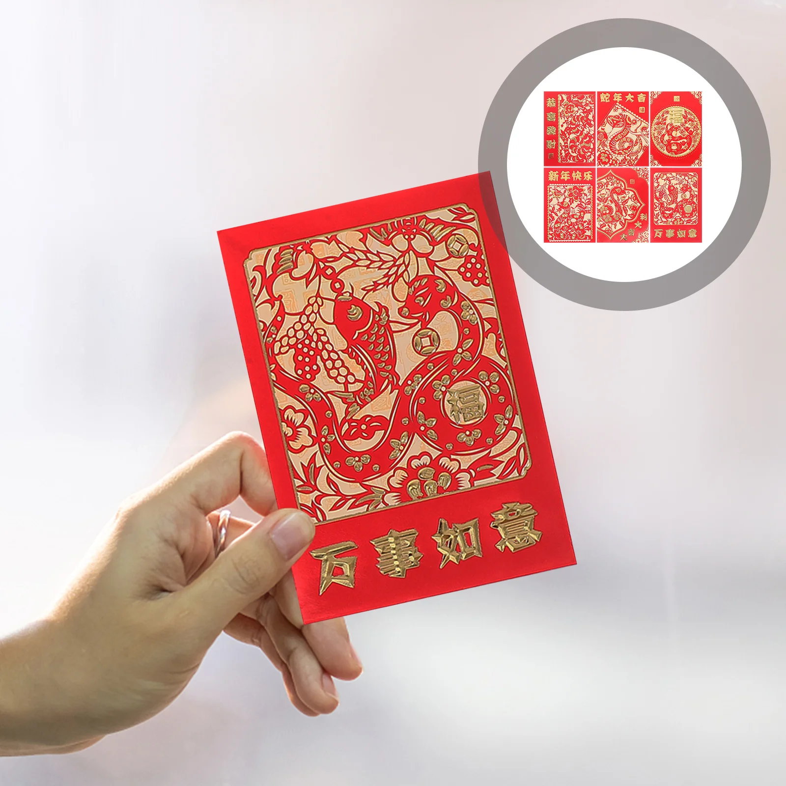 

36Pcs Chinese Style Red Envelopes Cartoon Snake Design Money Packet Paper Pouches 2025 New Year Spring Festival Gift