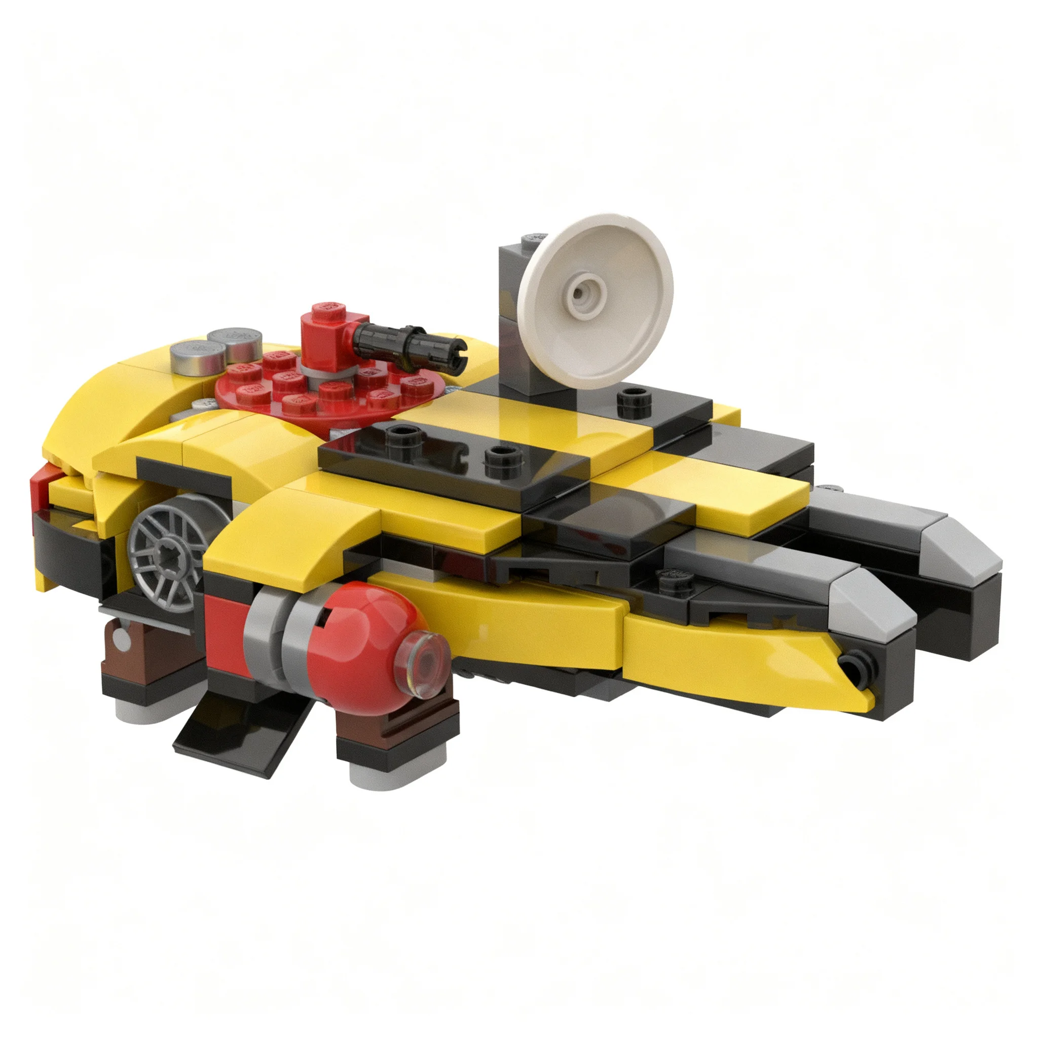 205pcs MOC Star Battle Yellow Falcon Model Christmas Gift Creative Assembly Home Decoration And For Lovers Art