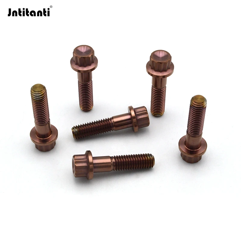 

Jntitanti Gr.5 Titanium Ti-6Al-4V Automobile Split Rim Wheel Hub Assembly 12 Point Flange Bolt M8