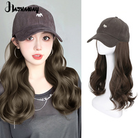 Wavy Hat Wig One Female Long Curly Hair New Online Celebrity Fox Baseball Hat With Long Hair Wig Full Head Everyday Wear Female