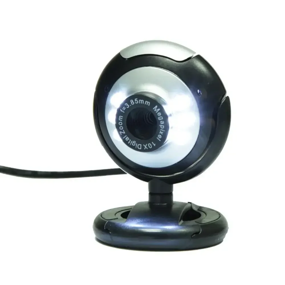 

480P 6 LED Night Light with Light USB Webcam High Clarity 12.0MP Web Video Camera Built-in Mic for PC Laptop Built-in Microphone