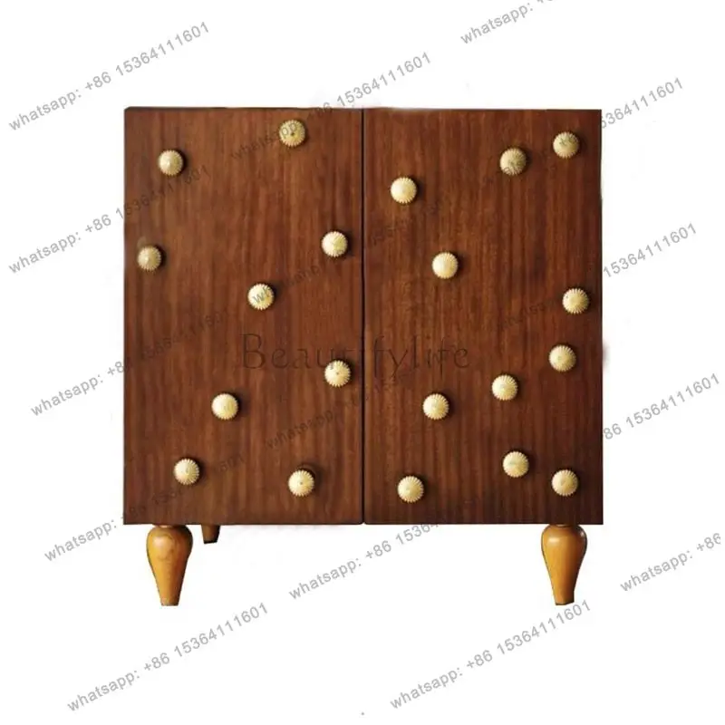 

zj.American medieval solid wood home shoe cabinet retro nostalgic side cabinet classical storage designer