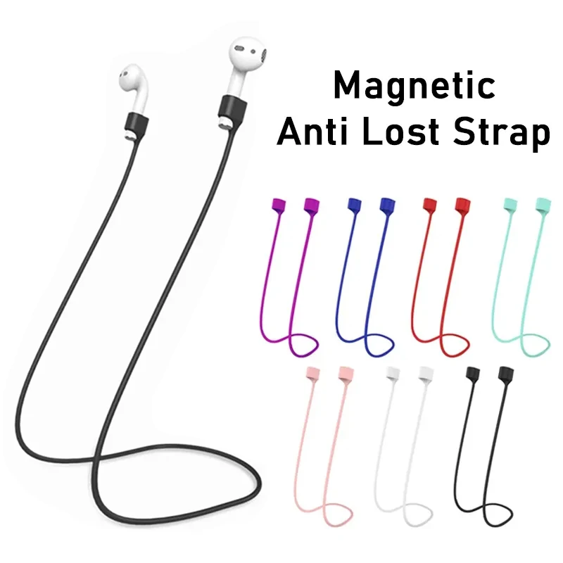 Magnetic Anti-Lost Silicone Earphone Rope Holder Cable For AirPods Pro Buds Wireless Bluetooth Headphone Neck Strap Cord String