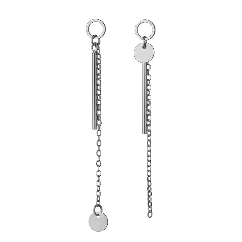 1Pair Silver Plated Asymmetry Tassel Chain Drop Earrings For Women Party Jewelry pendientes e142