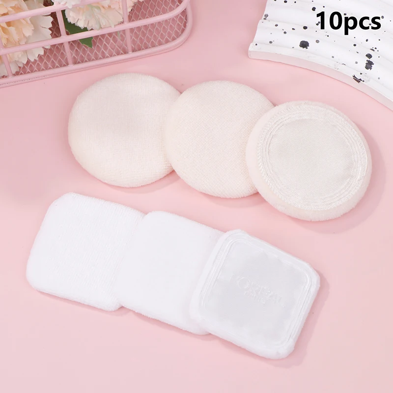 10 Pcs Round Shape Facial Powder Foundation Puff Professional Portable Soft Cosmetic Puff Makeup Foundation Sponge Beauty Tool