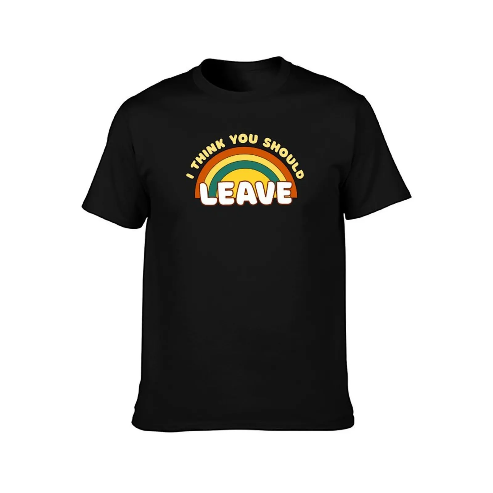 I Think You Should Leave T-Shirt, Summer Casual Cotton Tee, Oversized Streetwear Tops, Vintage Graphic Print, Unisex Men Women