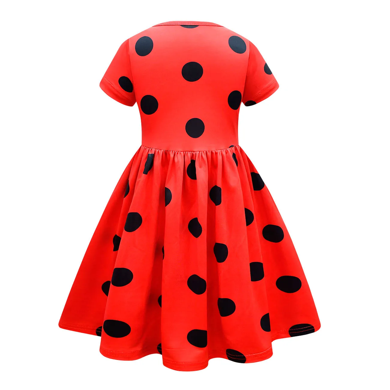 Ladybird Cosplay Girl Halloween Costume Polka Dots Short sleeved Dress Birthday Party Outfit Gift Cartoon Stage Kids Clothes