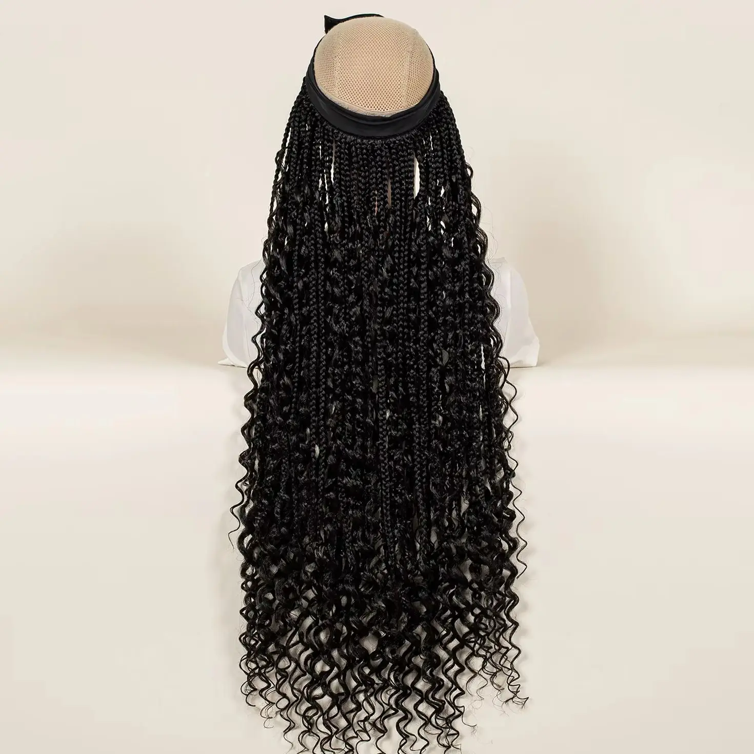 عقال شعر مستعار الاصطناعية شعر مستعار مضفر قبل مضفر الباروكات ل عمامة جيلي 30 بوصة النساء الباروكات للنساء