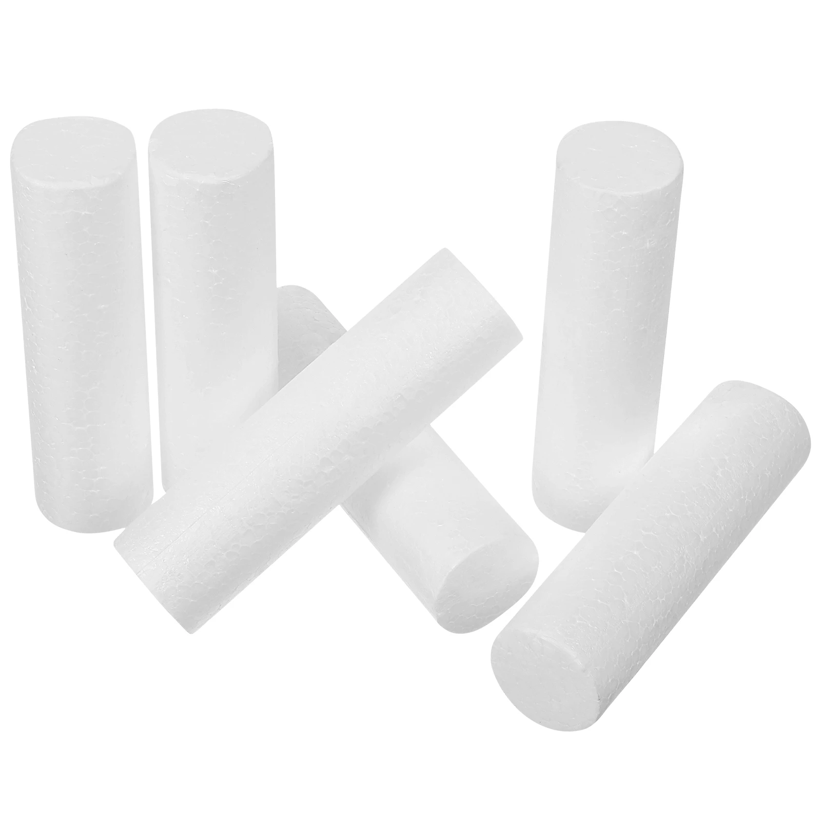 

6pcs Foam Christmas Decor Diy Cylinder Ornaments For Holiday Party Tabletop Craft Kids Activity Xmas Decoration Supply