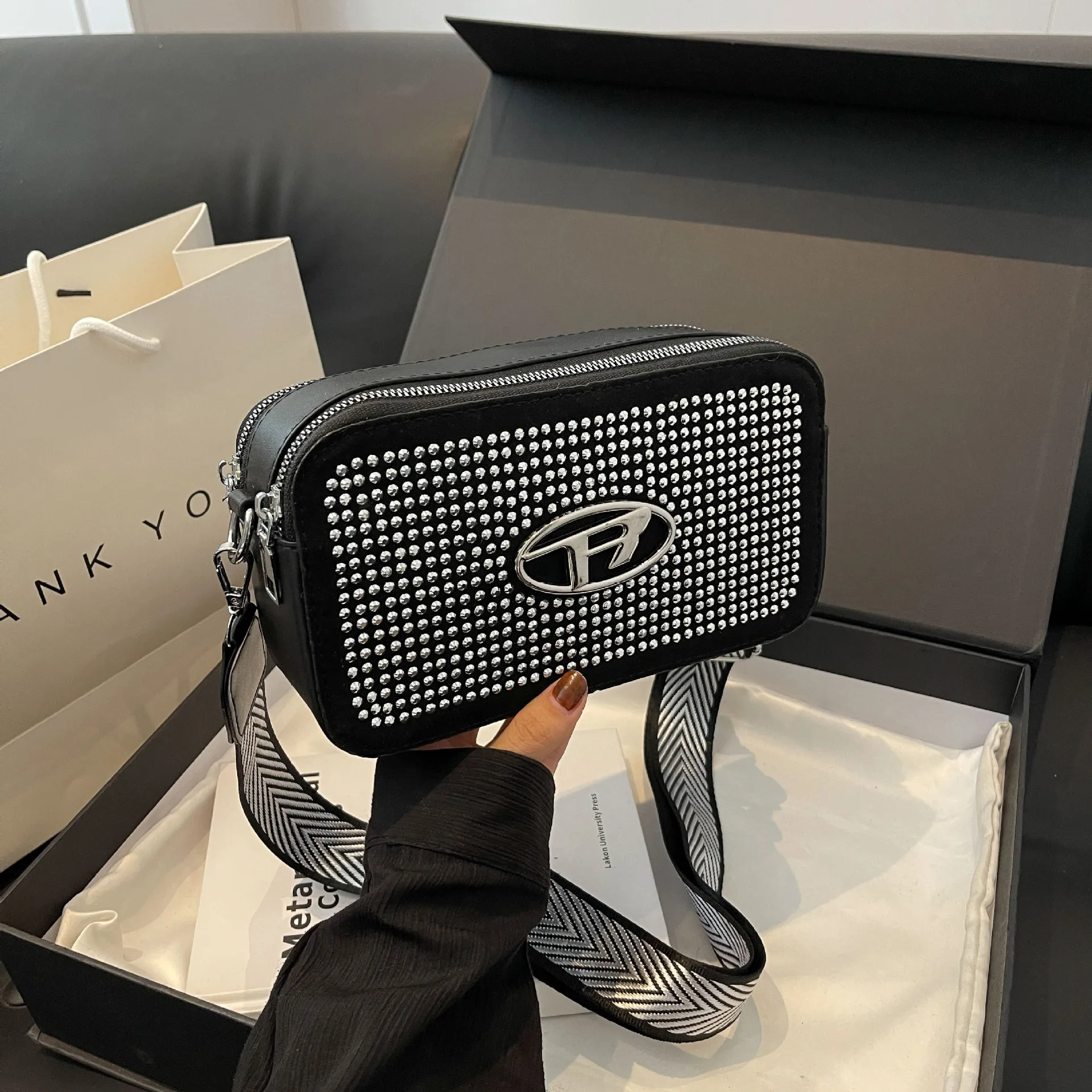 

2026 Small Square Bag for Women, Chic Underarm & Crossbody Bag with Wide Strap, Elegant & Portable Daily Purse