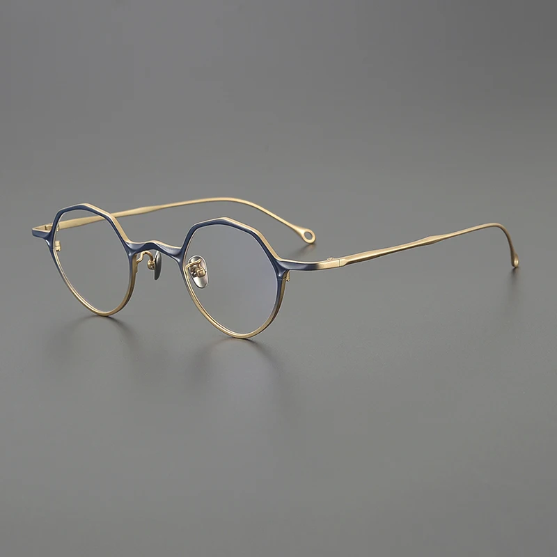 

Niche glasses frame retro literary designer irregular polygon ultralight titanium personality fashion prescription myopia glasse