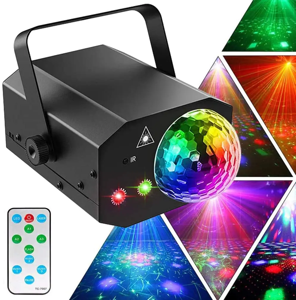 1 PC Laser LED Magic Ball Light Mini Laser LED Magic Effect Light Flash Stage Lighting Rotating Home Nightclub Party Spotlights