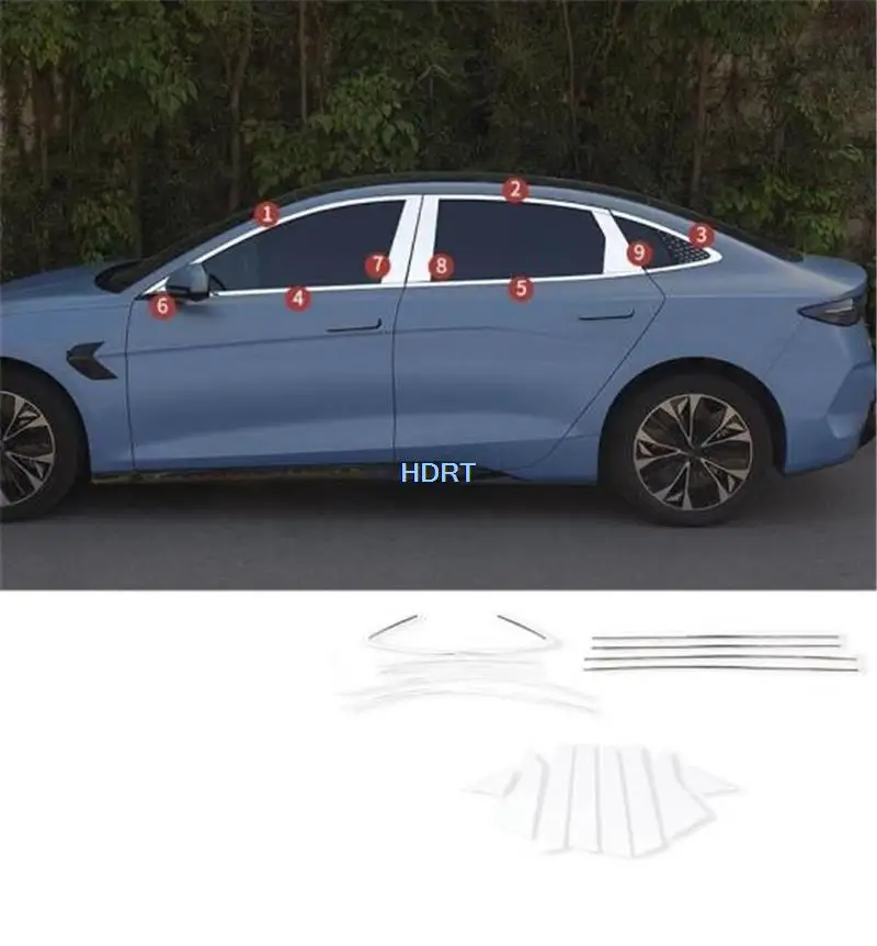 Car Styling Window Trim Body Molding Middle Column Door Edge Strip Protector Decoration Accessories For BYD Atto 4 Seal 2022 +